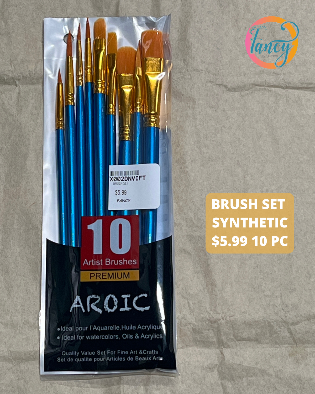 BRUSH SET SYNTHETIC 10 PC