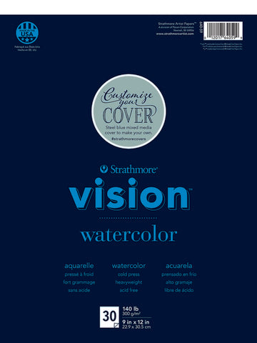 WATERCOLOR PAPER PAD STRATHMORE VISION 4 SIZES