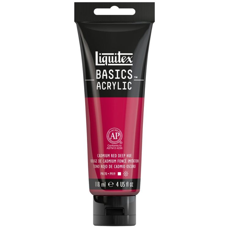 LIQUITEX BASICS ACRYLIC CADMIUM RED DEEP 4 OZ