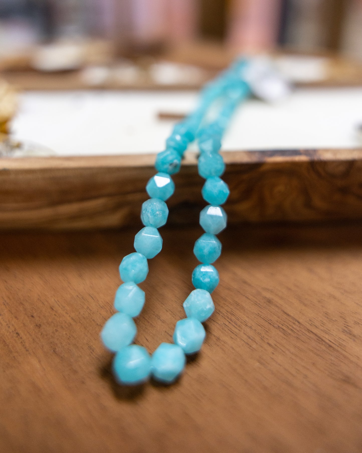 JADE 8mm star cut turquoise 1 strand