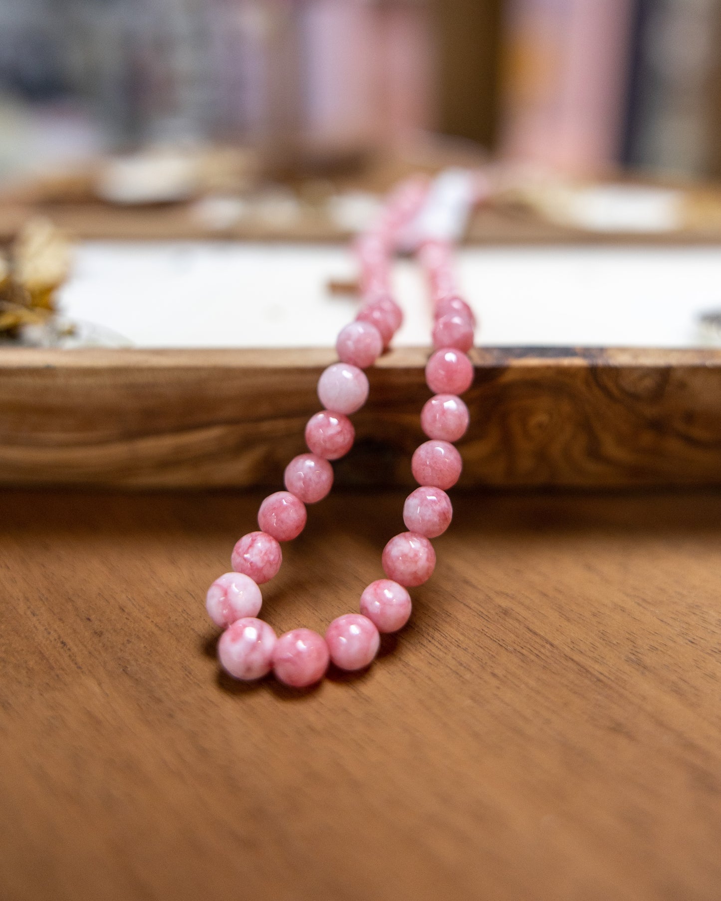 JADE 8mm Round light coral 1 strand