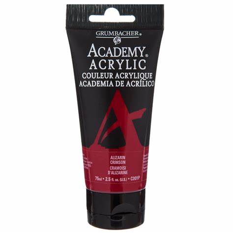 ACADEMY ACRYLIC 75 ML ALIZARIN CRIMSON`