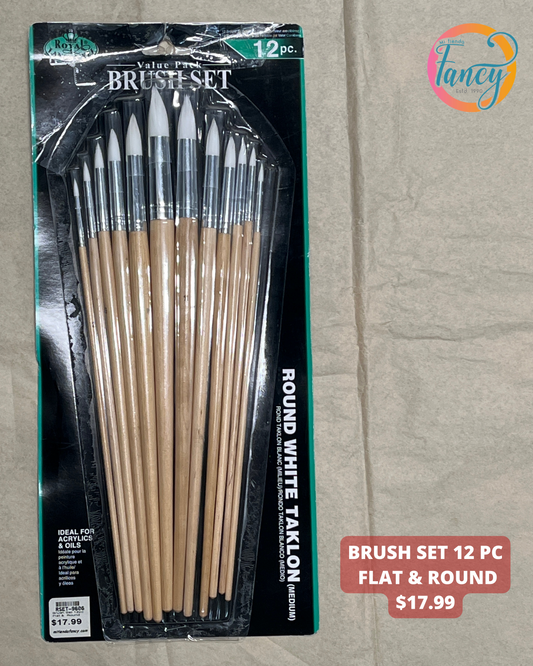 BRUSH SET 12 PC FLAT & ROUND