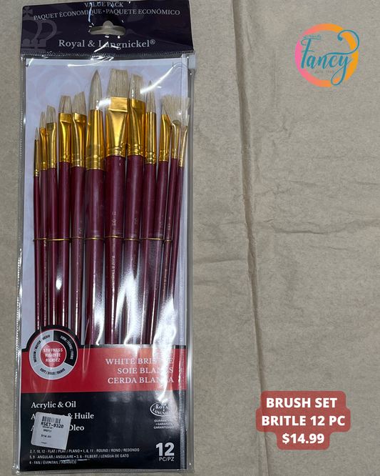 BRUSH SET BRISTLE 12 PC