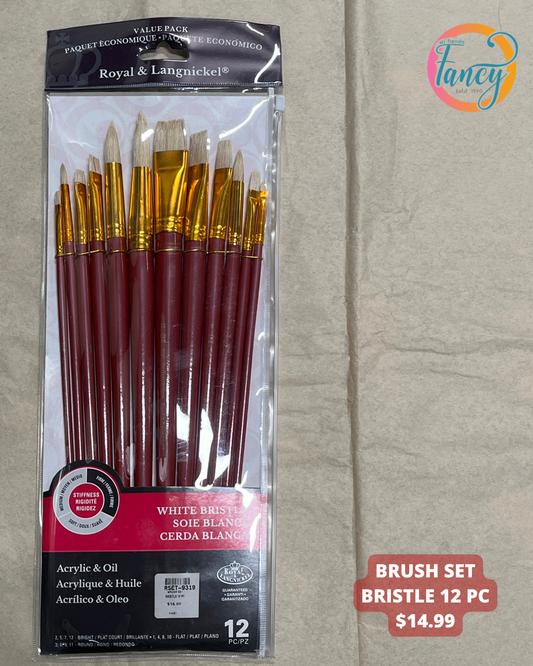 BRUSH SET BRISTLE 12 PC