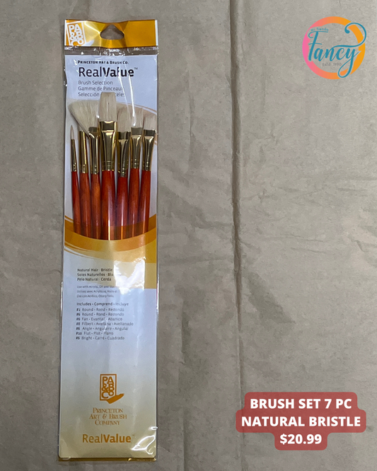 BRUSH SET 7 PC NATURAL BRISTLE