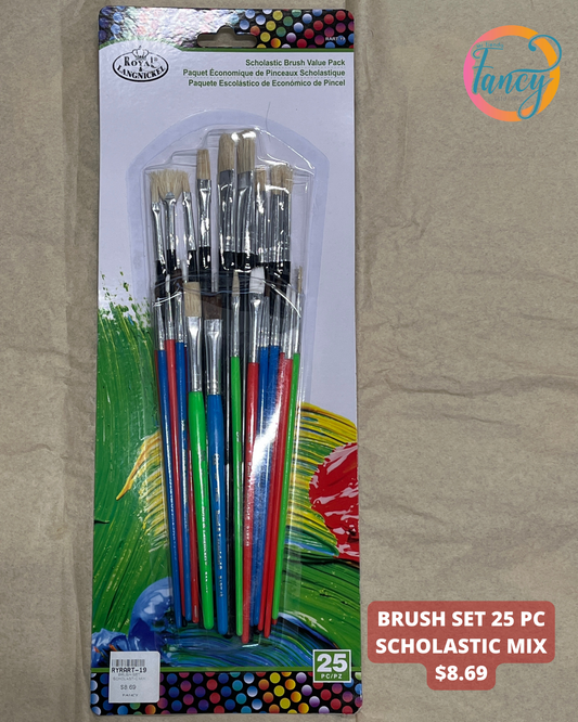 BRUSH SET 25 PC SCHOLASTIC MIX