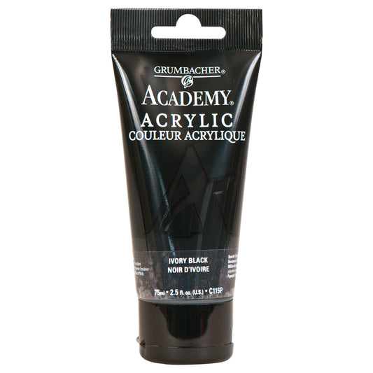 ACADEMY ACRYLIC IVORY BLACK 75 ML