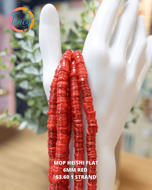 Madreperla 6mm Heishi Red 1 strand