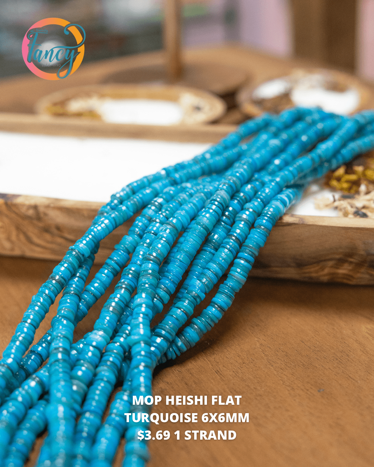 Madreperla Heishi 6mm turquoise 1 strand