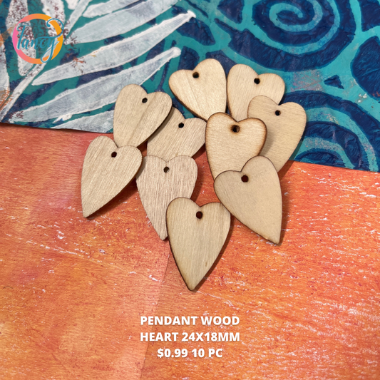 PENDANT WOOD HEART 24X18MM