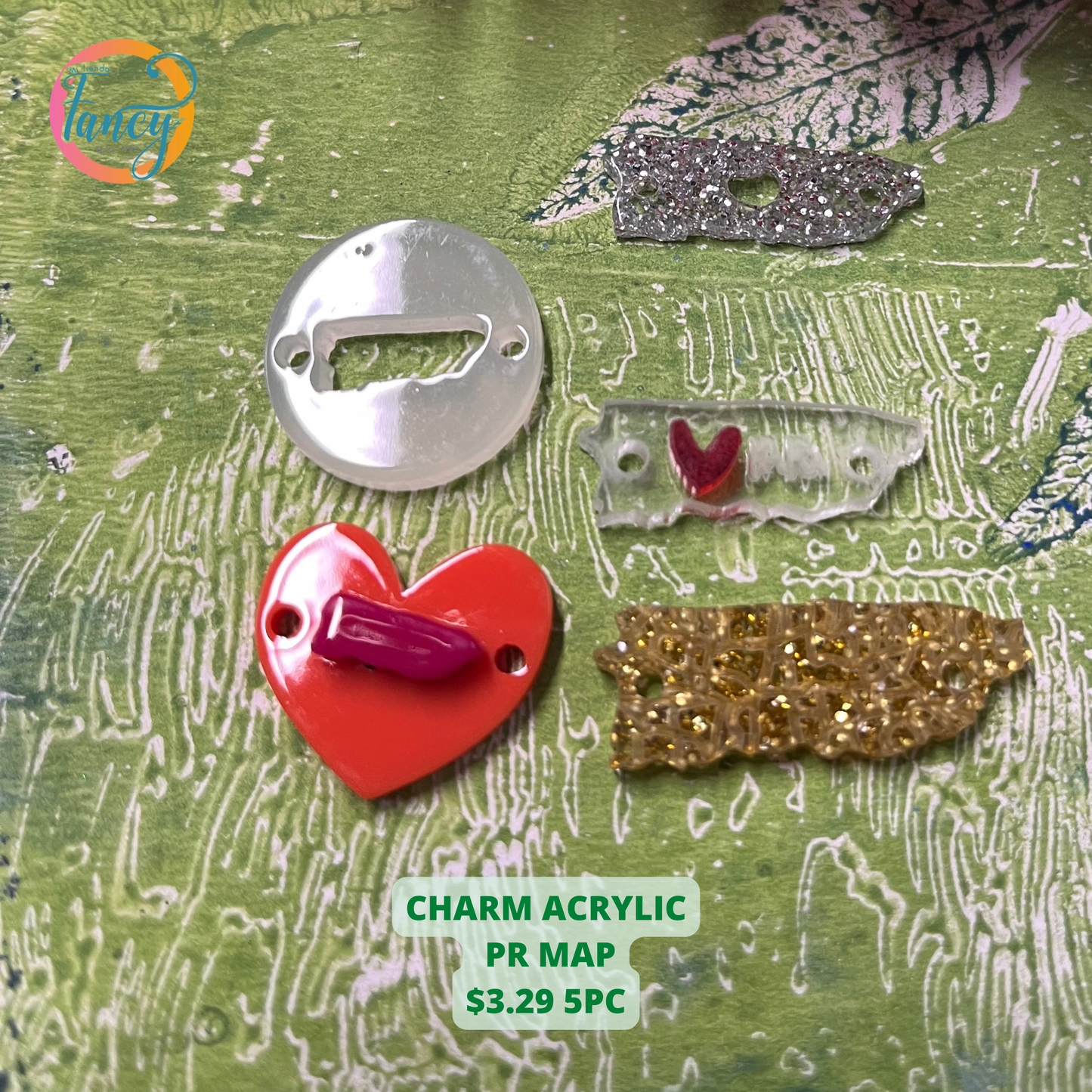 CHARM MAP PUERTO RICO ASSORTED FORMS  5PC
