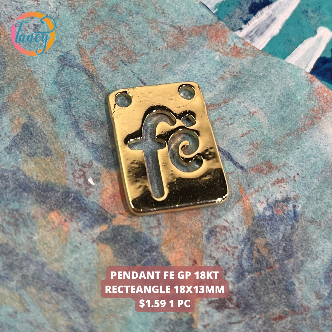 PENDANT FE GP 18KT RECTANGLE 18X13MM