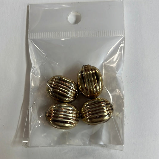 ACRYLIC BEAD 16MM GOLD  4 PC