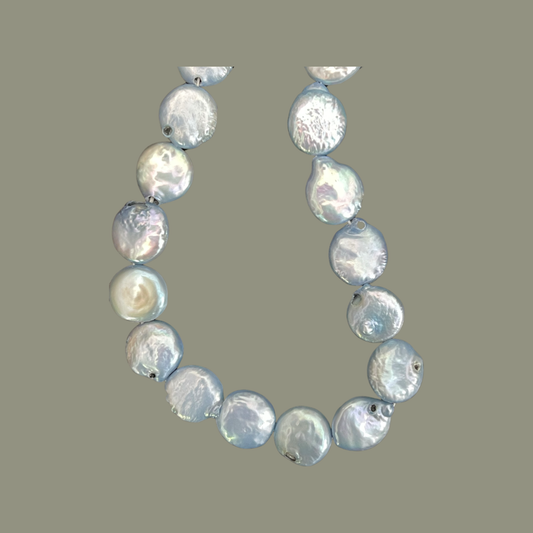 PERLA DE AGUA DULCE KESHI ROUND LIGHT BLUE 1 STRAND