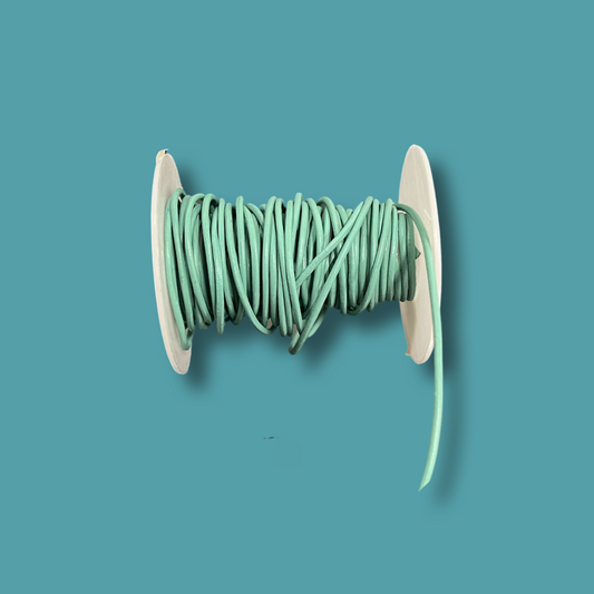 COWHIDE LEATHER CORD 2MM LT CYAN