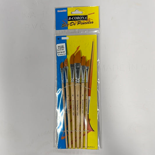 BRUSH SET SLANT DAGGER FOR WATERCOLORS & ACRYLICS 7 PC