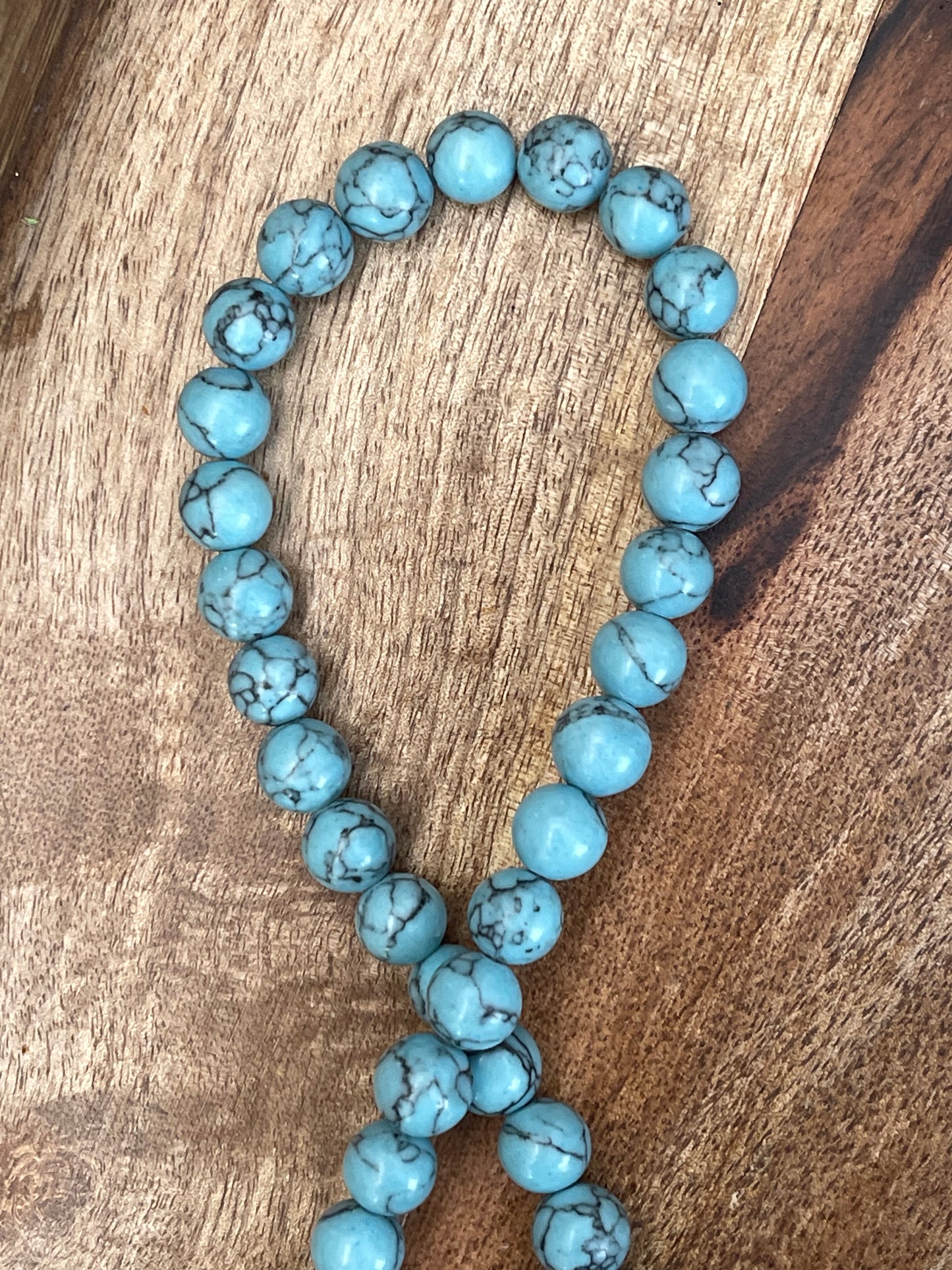 TURQUOISE SYNTHETIC 10MM ROUND BLUE 1 STRAND