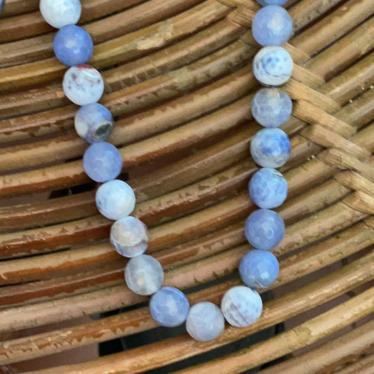 Fire agate 12mm light blue 1 strand