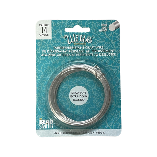 CRAFT WIRE 14GA SILVER COLOR  10FT/3M TARNISH RESISTANT