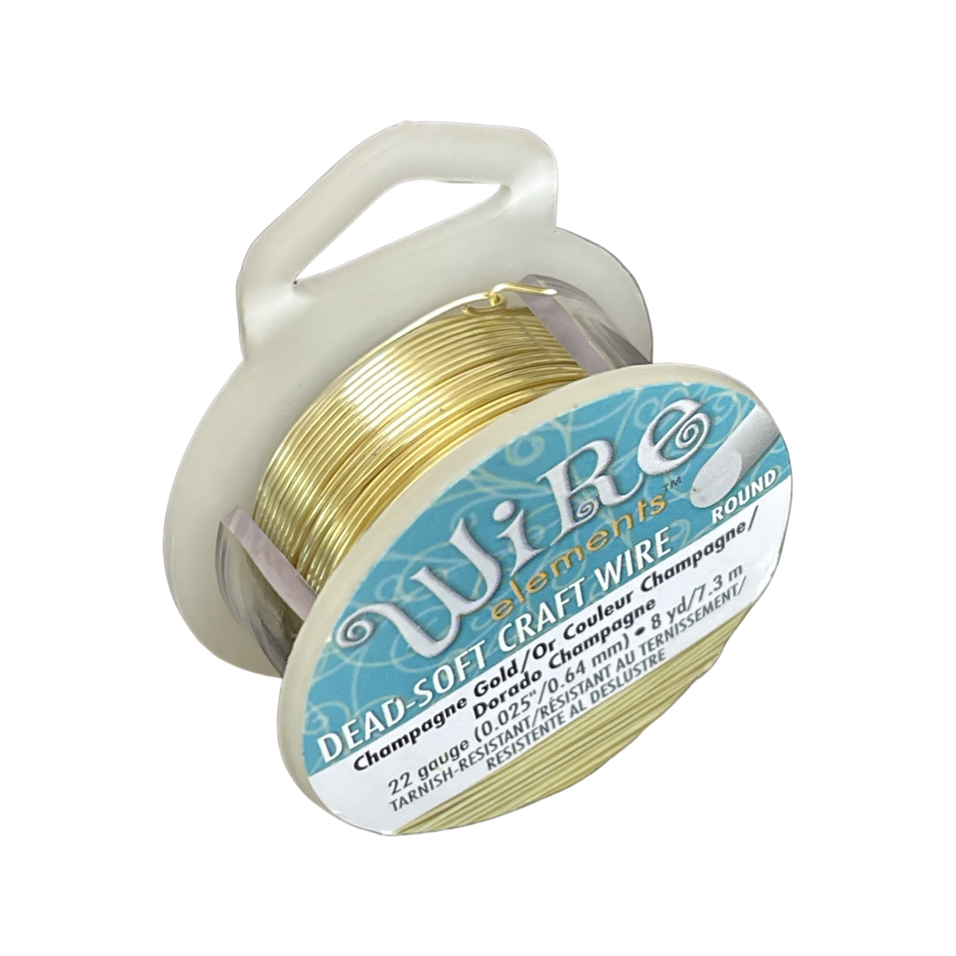 CRAFT WIRE 22 GA CHAMPAGNE COLOR 8T-7.3M NON TARNISH