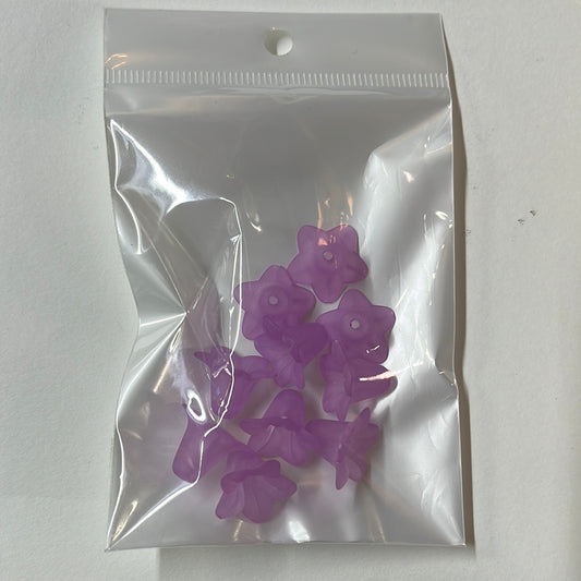 BEAD ACRYLIC FLOWER VIOLET 17MM  10PC