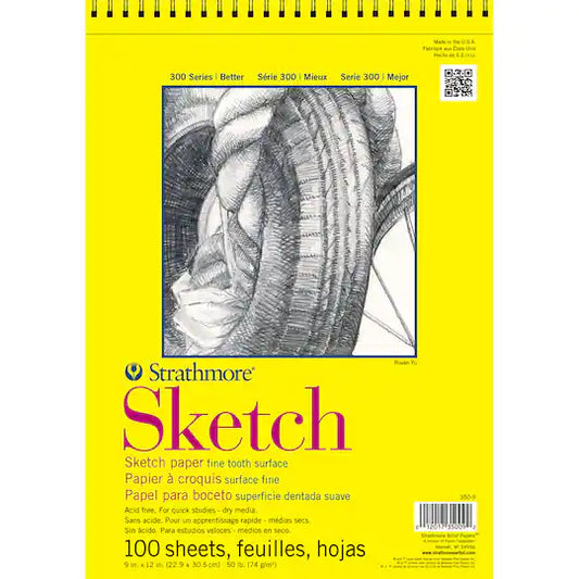 SKETCH PAPER PAD 9X12 50 LB 100 SHEETS STRATHMORE