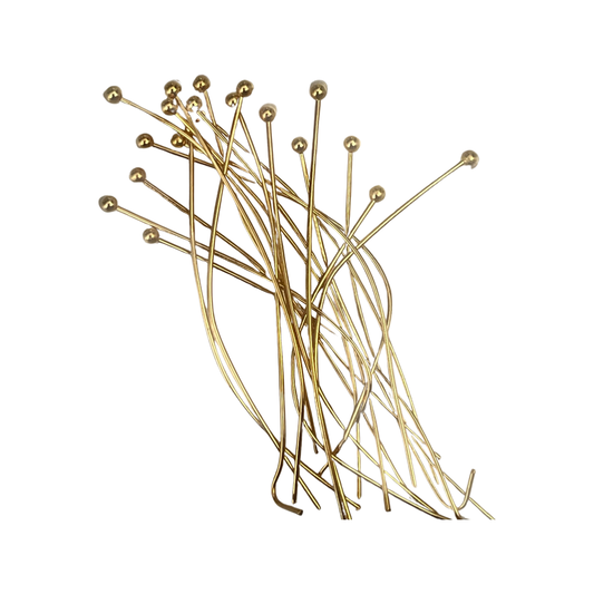 HEADPIN STAINLESS STEEL GOLD PLATE 50 MM