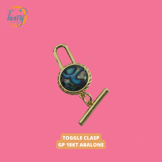 TOGGLE CLASP Round gold plate 18 KT ABALONE