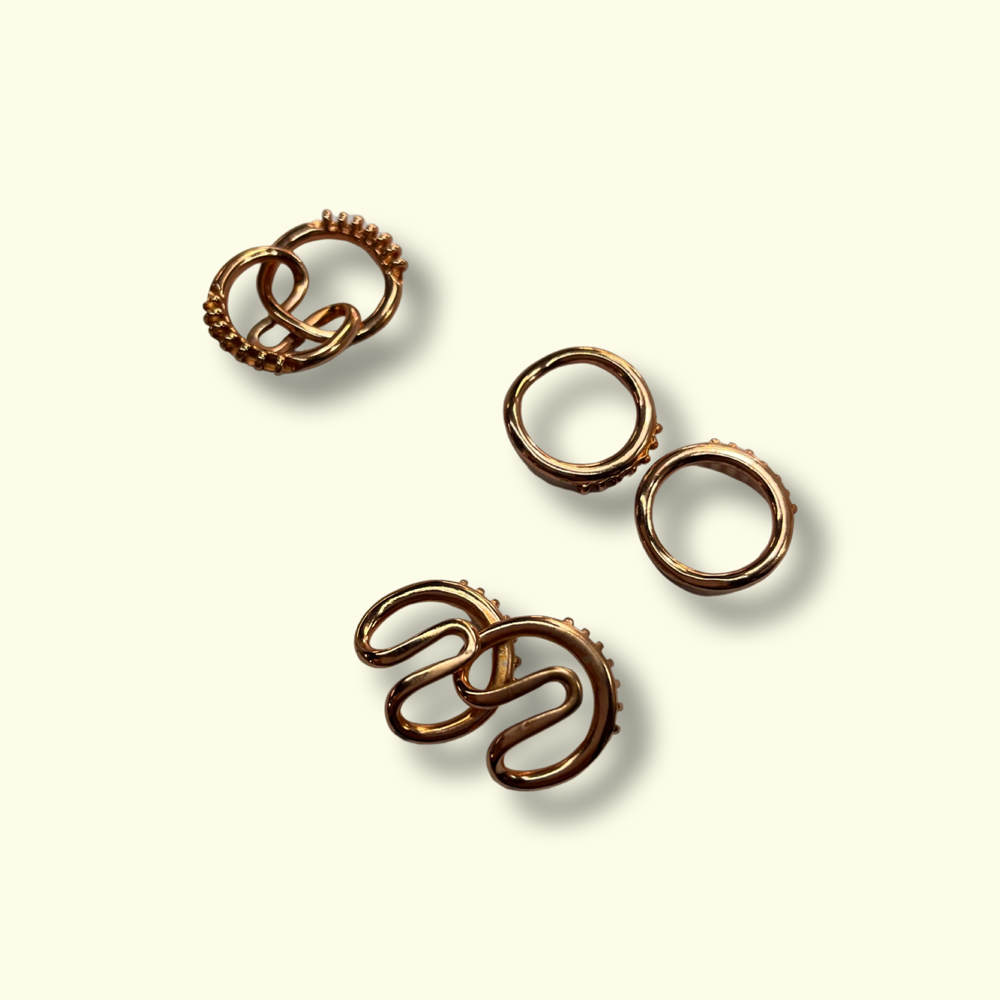 Clasp hook 7 strands rose gold 3 sets