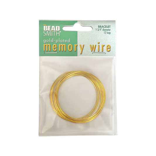 MEMORY WIRE BRACELET GOLD PLATED 1.75 IN 12 LOOPS