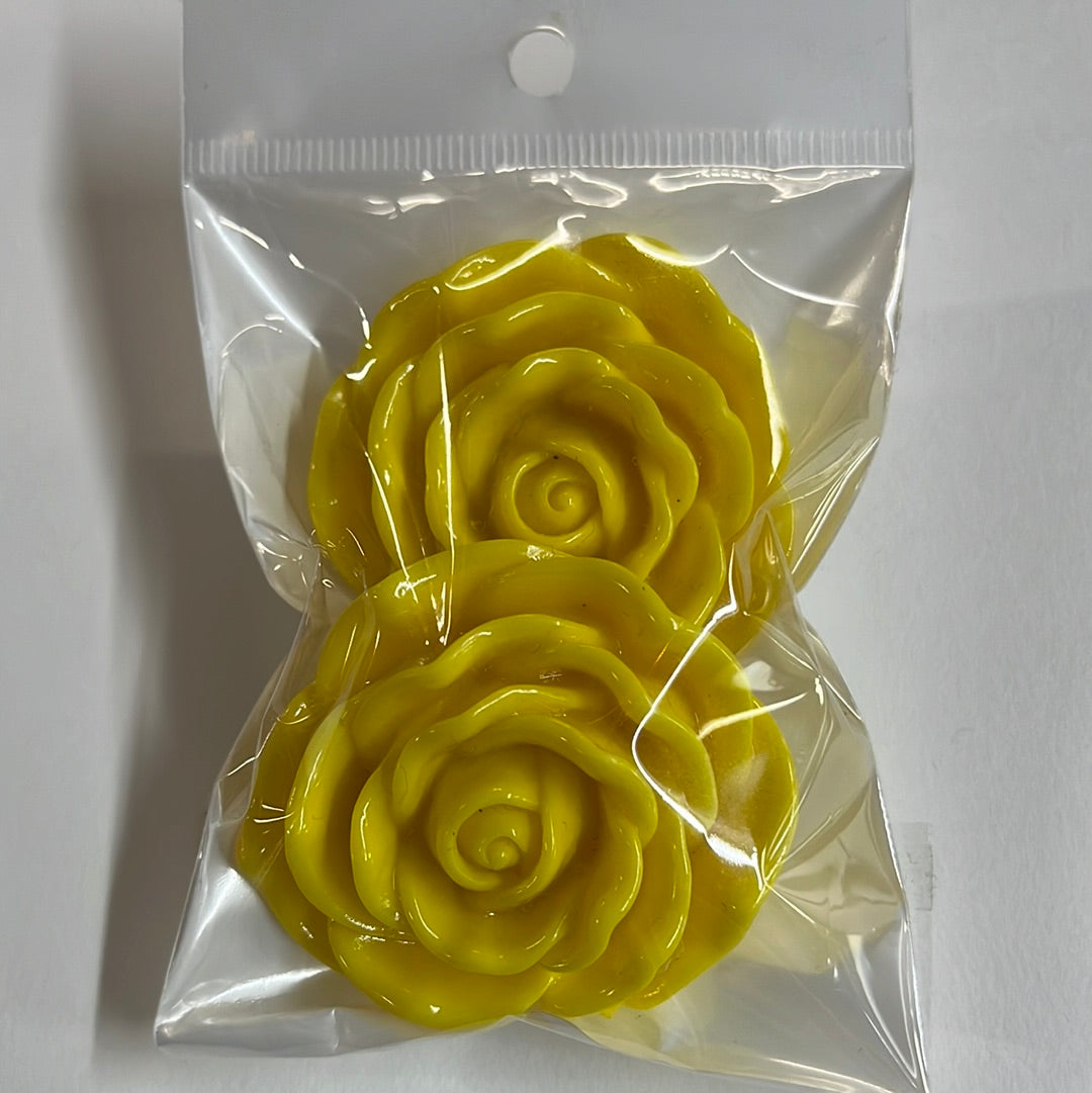 RESIN ROSE FLOWER  2 PC