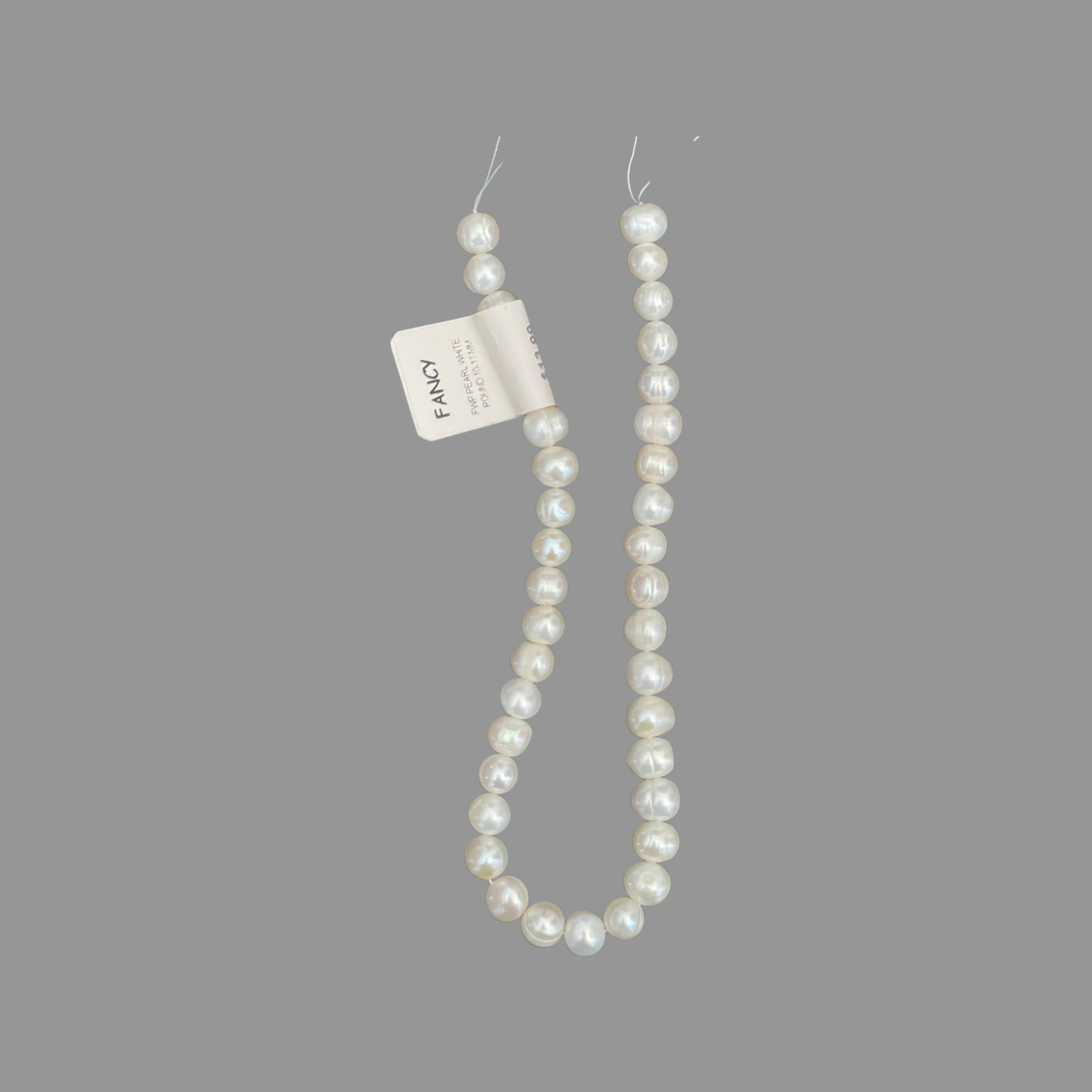 PERLA DE AGUA DULCE ROUND 10-11MM 1 STRAND FWP PEARL RICE 9-10MM