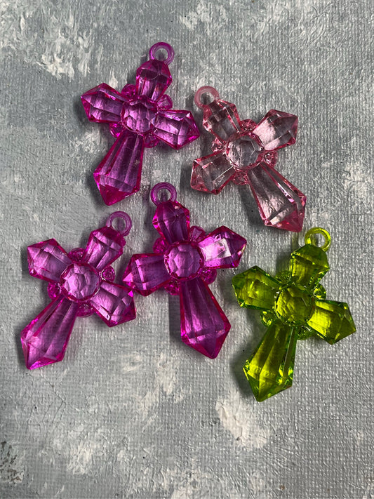 PENDANT ACRYLIC CROSS 6PC