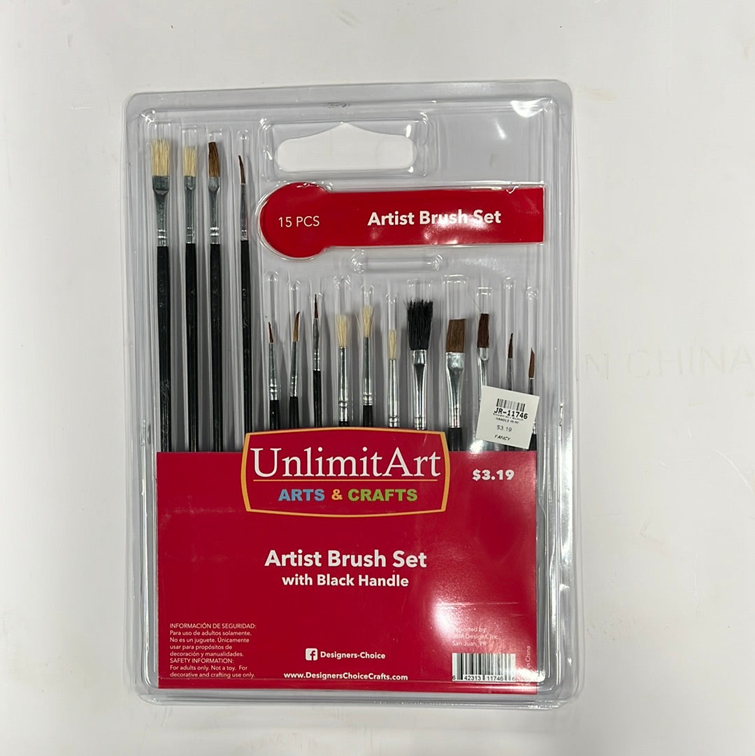 BRUSH SET UNLIMIT ART 15 PC