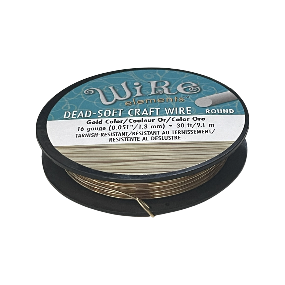 CRAFT WIRE 16GA  GOLD COLOR 30FT/9.1M TARNISH RESISTANT