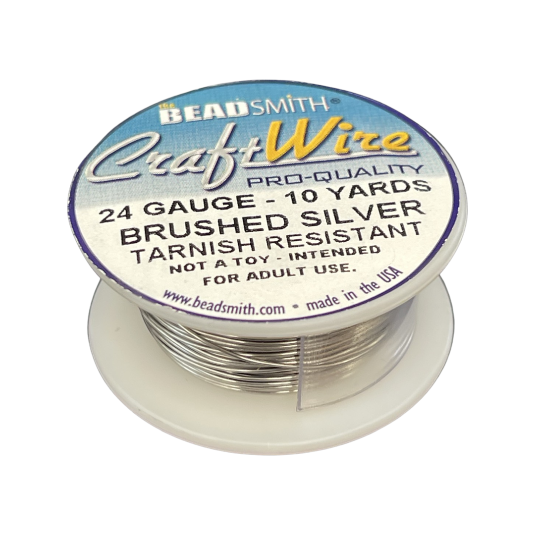 CRAFT WIRE 24 GA BRUSHED SILVER 10YDS