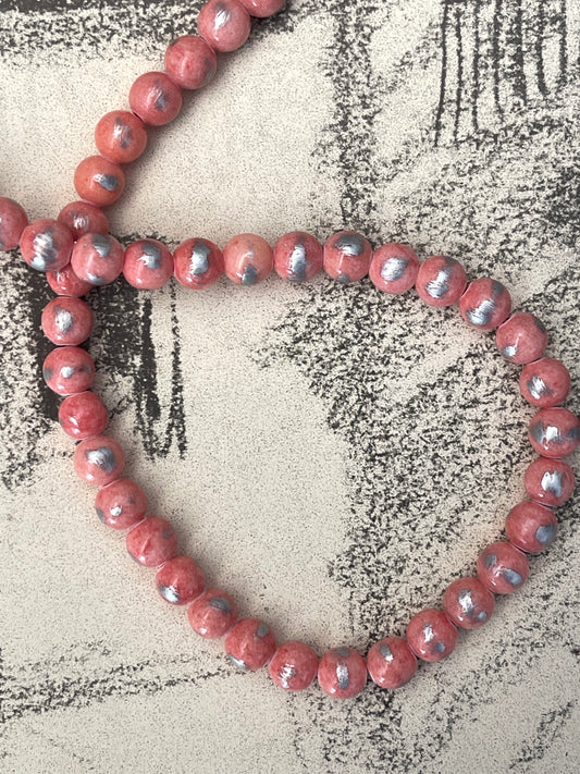 JADE 8MM ROUND SILVER  4 COLORS
