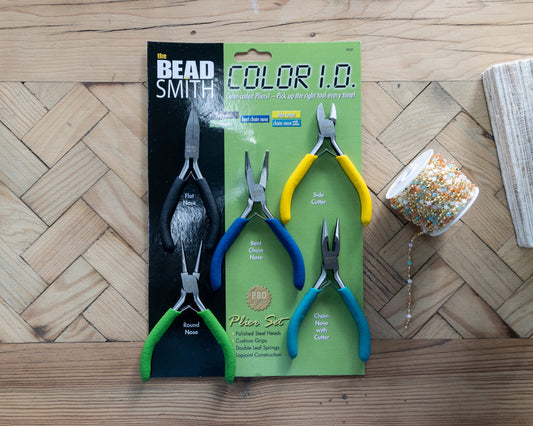 PLIER SET 5PC COLOR ID BEADSMITH