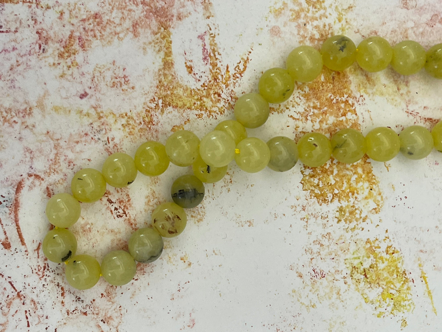 CHALCEDONY 8.5MM ROUND YELLOW OPAL 1 STRAND