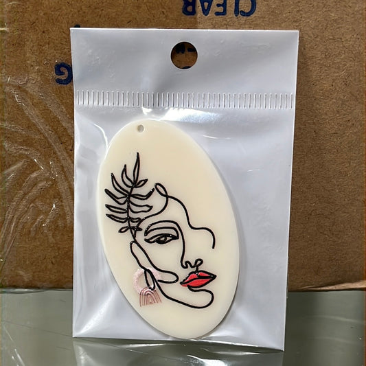 PENDANT ACRYLIC FACE PRINT OVAL 52 MM