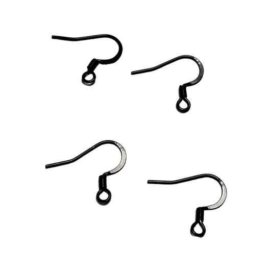 EARRING HOOK SST BLACK 14X15