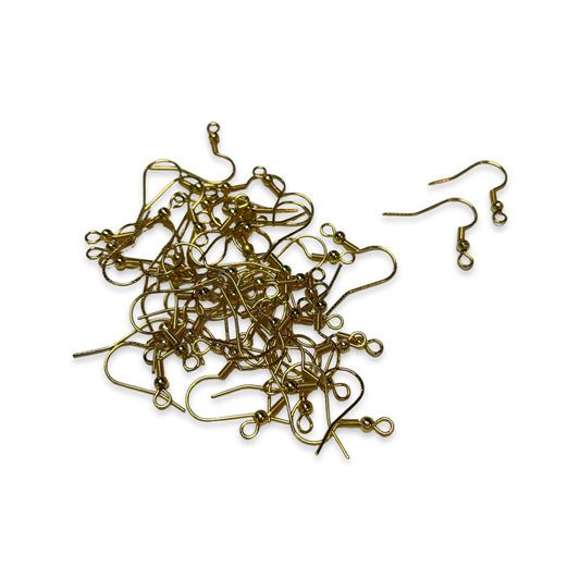 EARRING HOOK 20X20MM  STAINLESS STEEL GOLD PLATE 18KT 20PC (10 PAIRS)