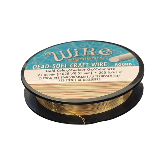 CRAFT WIRE 24GA GOLD COLOR 200FT/61M TARNISH RESISTANT