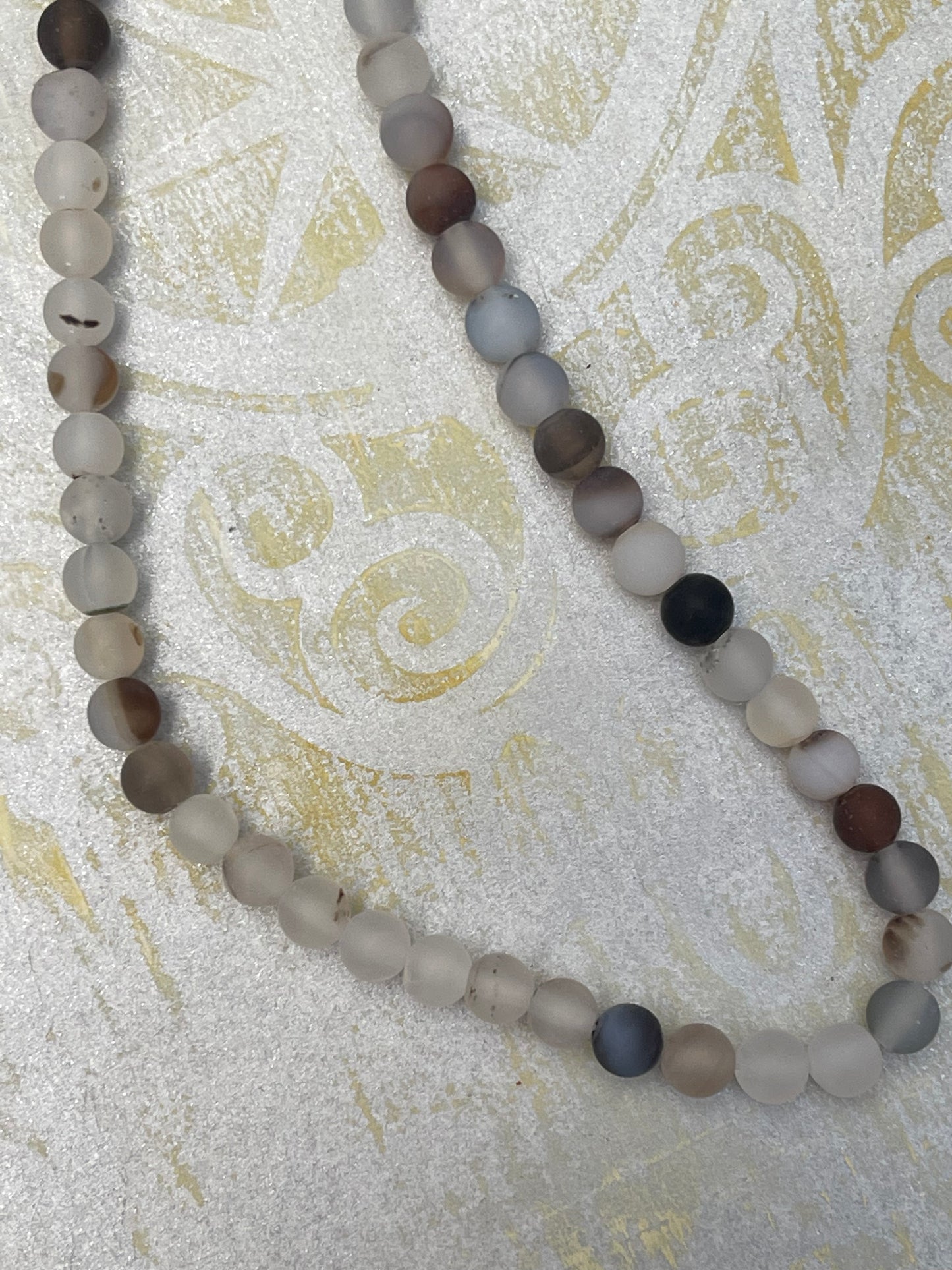 AGATE 6MM ROUND FROST COLOR 1 STRAND