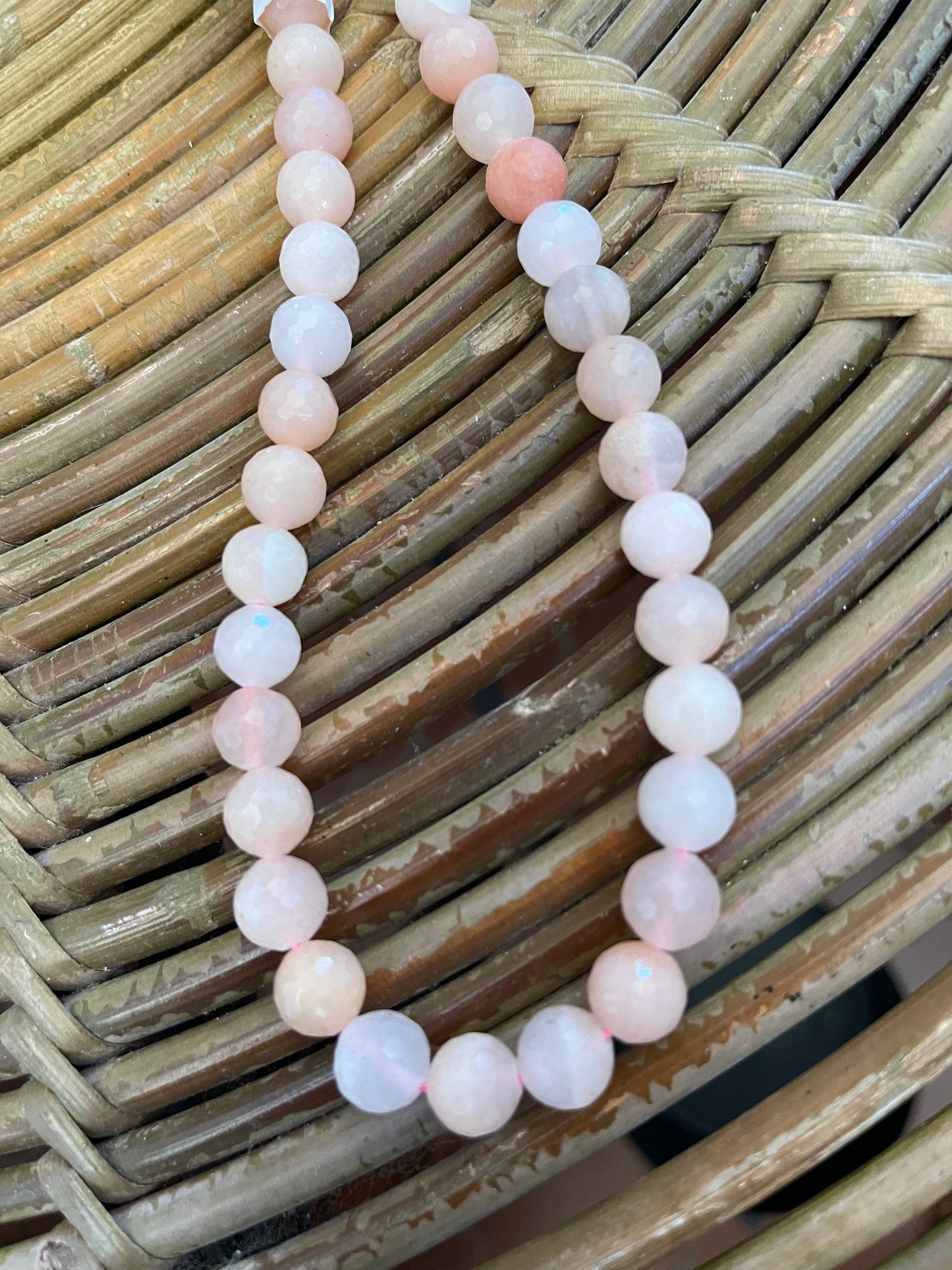 AVENTURINE 10MM ROUND FACETED PINK 1 STRANDS