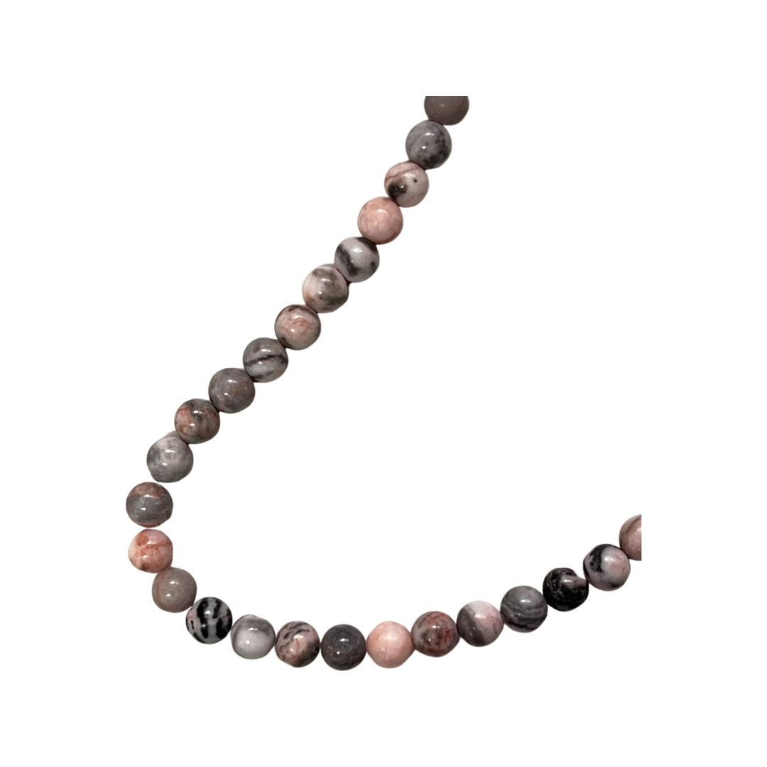 ZEBRA JASPER 8MM RND PINK