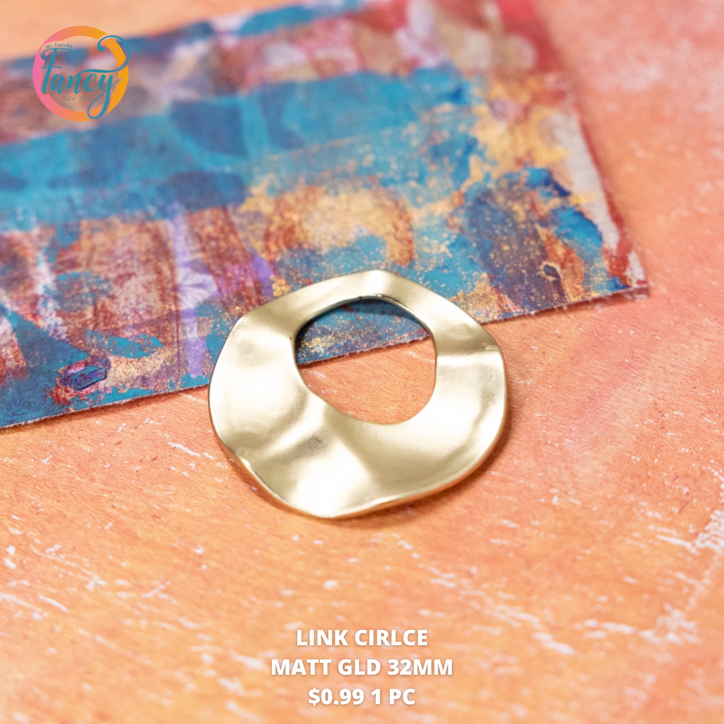 LINK CIRCLE MATT GLD 32MM 1 PC