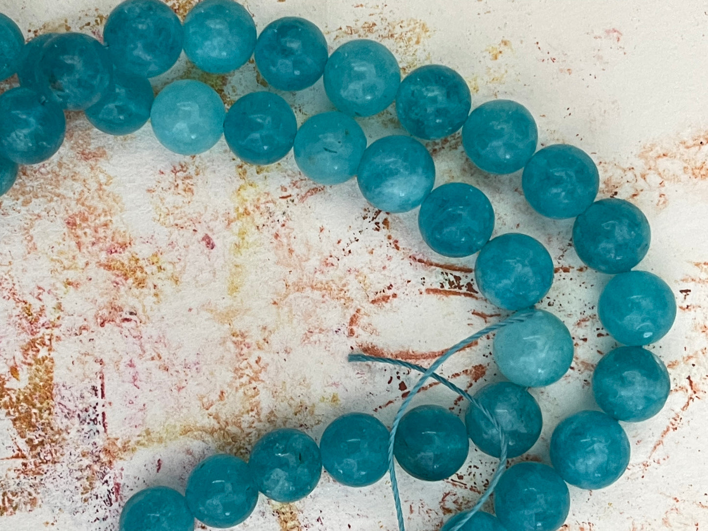 CHALCEDONY 10MM ROUND DARK CYAN  1STRAND