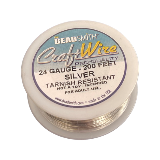 CRAFT WIRE 24 GA SILVER COLOR 200 FT TARNISH RESISTANT
